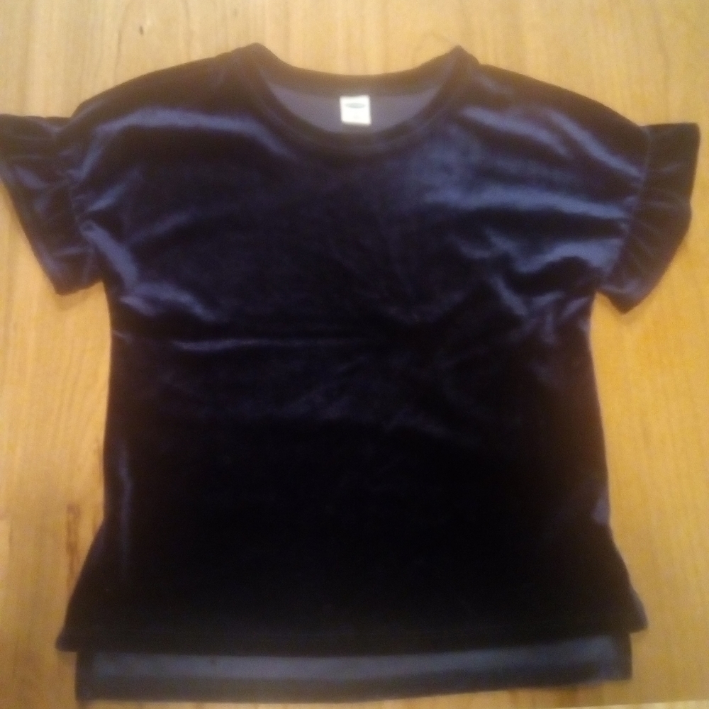 Girls Old Navy Velvet Shirt Dark Blue 5T